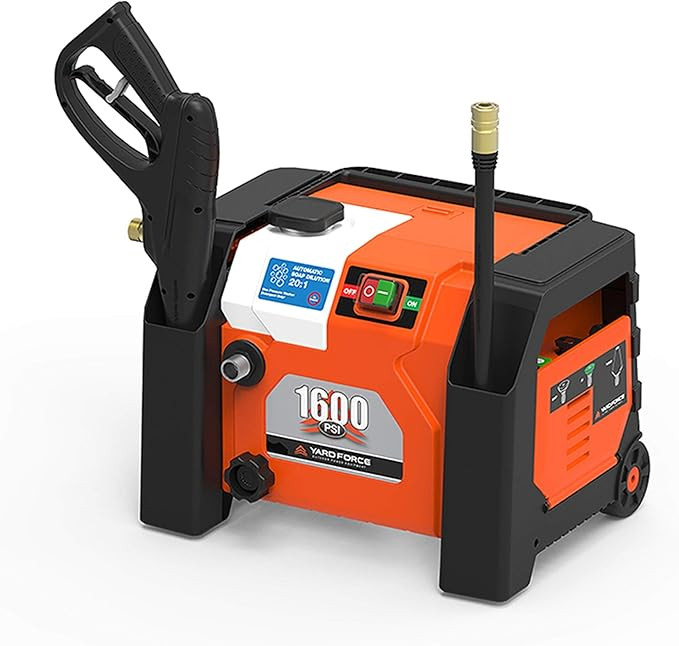 YARD FORCE YF1600A1 1600 Psi Compact Electric Pressure Washer, 1.2 GPM, Built-in Storage, One Siz... | Amazon (US)