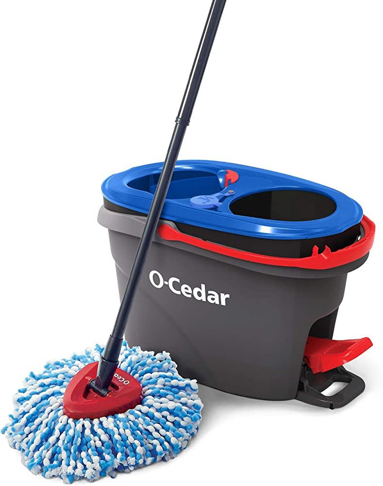 O-Cedar EasyWring RinseClean Microfiber Spin Mop & Bucket Floor Cleaning System, Grey | Amazon (US)