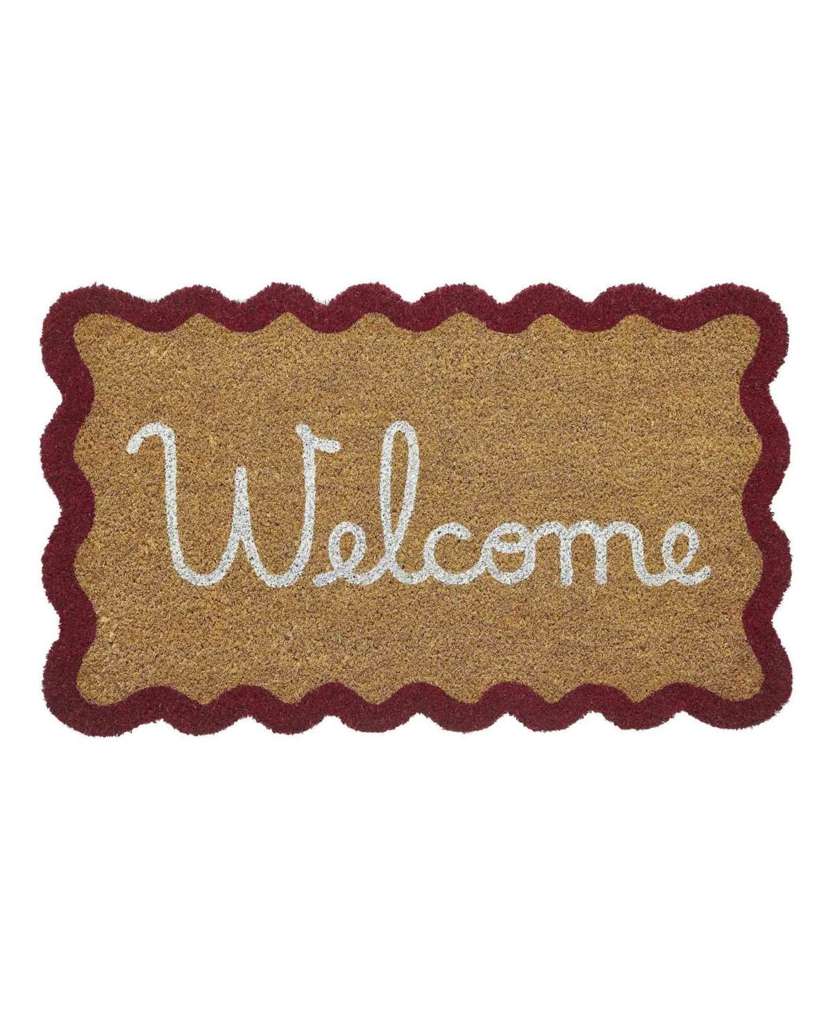 Vcny Home Scalloped Edge Welcome Coir Outdoor Doormat, 18" x 30" - Multi | Macy's
