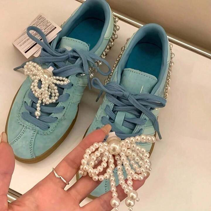 2pcs Fashion Pearl Bowknot Shoe Clips, ABS Tassel Charm Pendant, Detachable Sneaker Decoration, E... | SHEIN