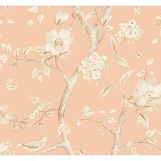 Luxe Retreat Soft Melon and Arrowroot Southport Floral Trail Paper Non-Pasted Wallpaper (Covers 6... | The Home Depot