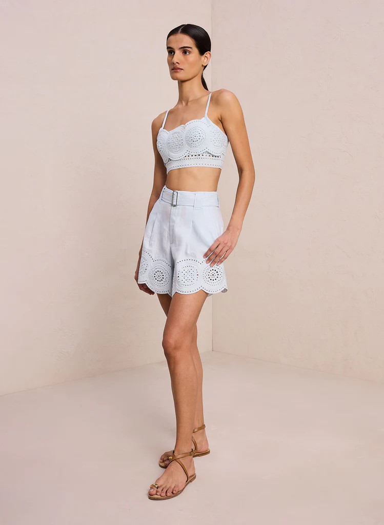 Milos Linen Eyelet Short | A.L.C