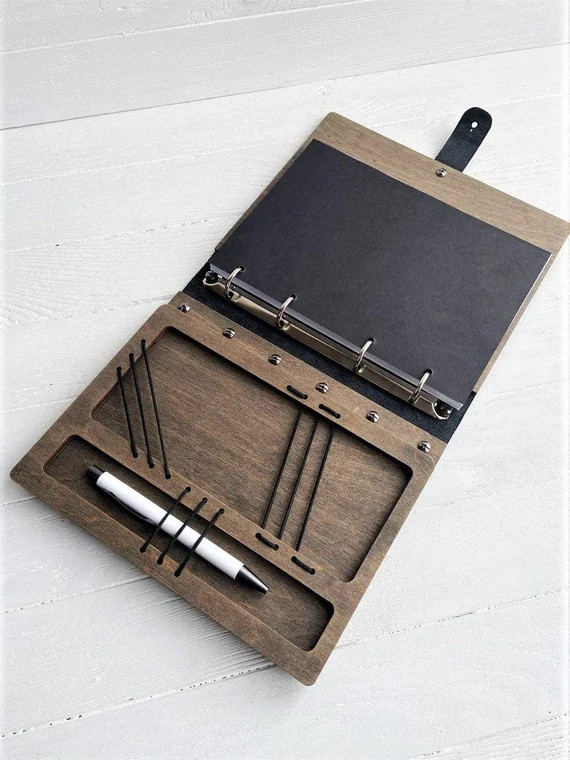 Wood and leather notebook Mayan calendar, sketchbook cover A5 size, Wood engraved, Personalized g... | Etsy (US)