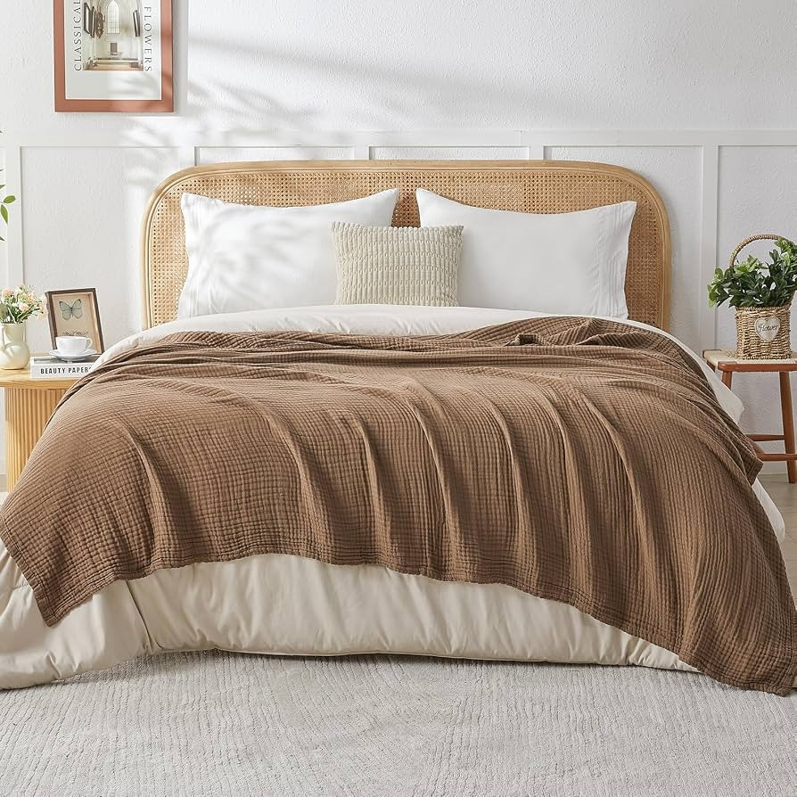 EMME Cotton Throw Blanket Gifts for Women 100% Muslin for Couch Breathable Gauze All Season Soft ... | Amazon (CA)