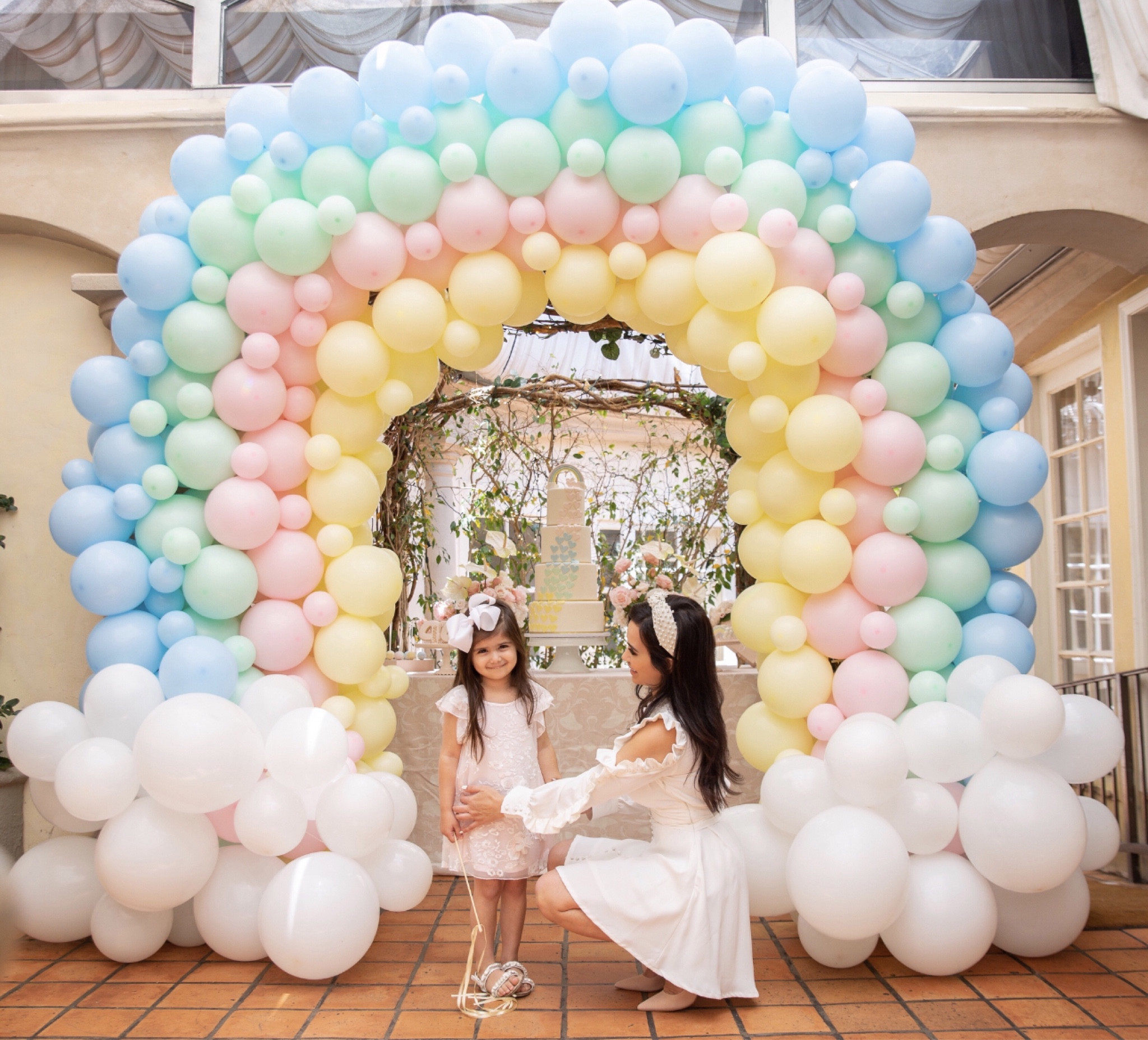 (Over the rainbow FOUR you) 4th birthday party. Pastel colors of the rainbow made this party soft and tropical. Event Design by Parisa Kaprealian. 

#LTKFamily #LTKKids #LTKParties