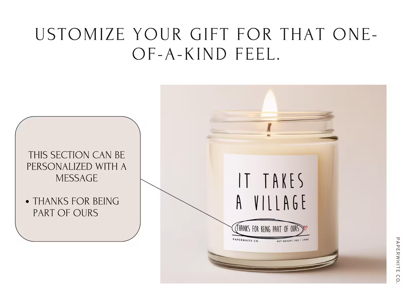 It Takes a Village Candle Gift, Thank You Candle, Nanny Gift, Teacher Gift, Babysitter gift, Day ... | Etsy (US)