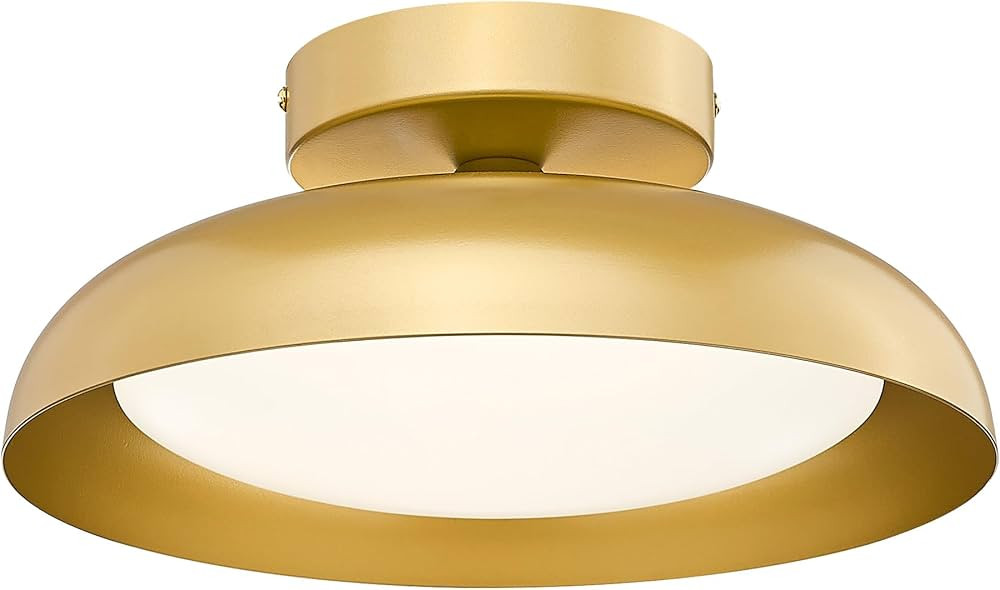 kudos Gold Ceiling Light, 12 Inch LED Semi Flush Mount Ceiling Light Fixture, 12W/700Lm Ceiling L... | Amazon (US)