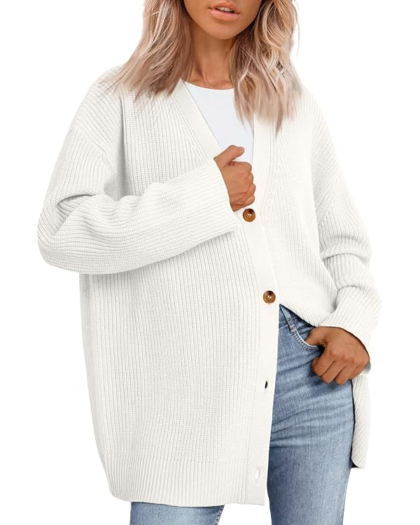 LILLUSORY Women Oversized Cardigan Sweater Fall Outfits Cloth Fashion V Neck Knit Button Front Ca... | Amazon (US)