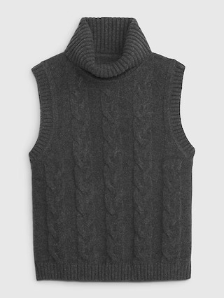 CashSoft Cable-Knit Turtleneck Sweater Tank | Gap (US)