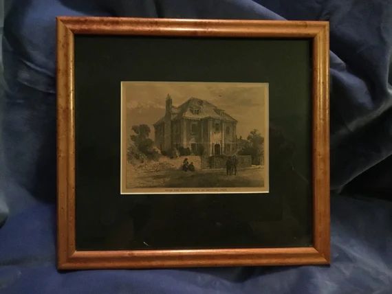 Vintage Engraving Print Countryside Landscape Framed Print | Etsy | Etsy (US)