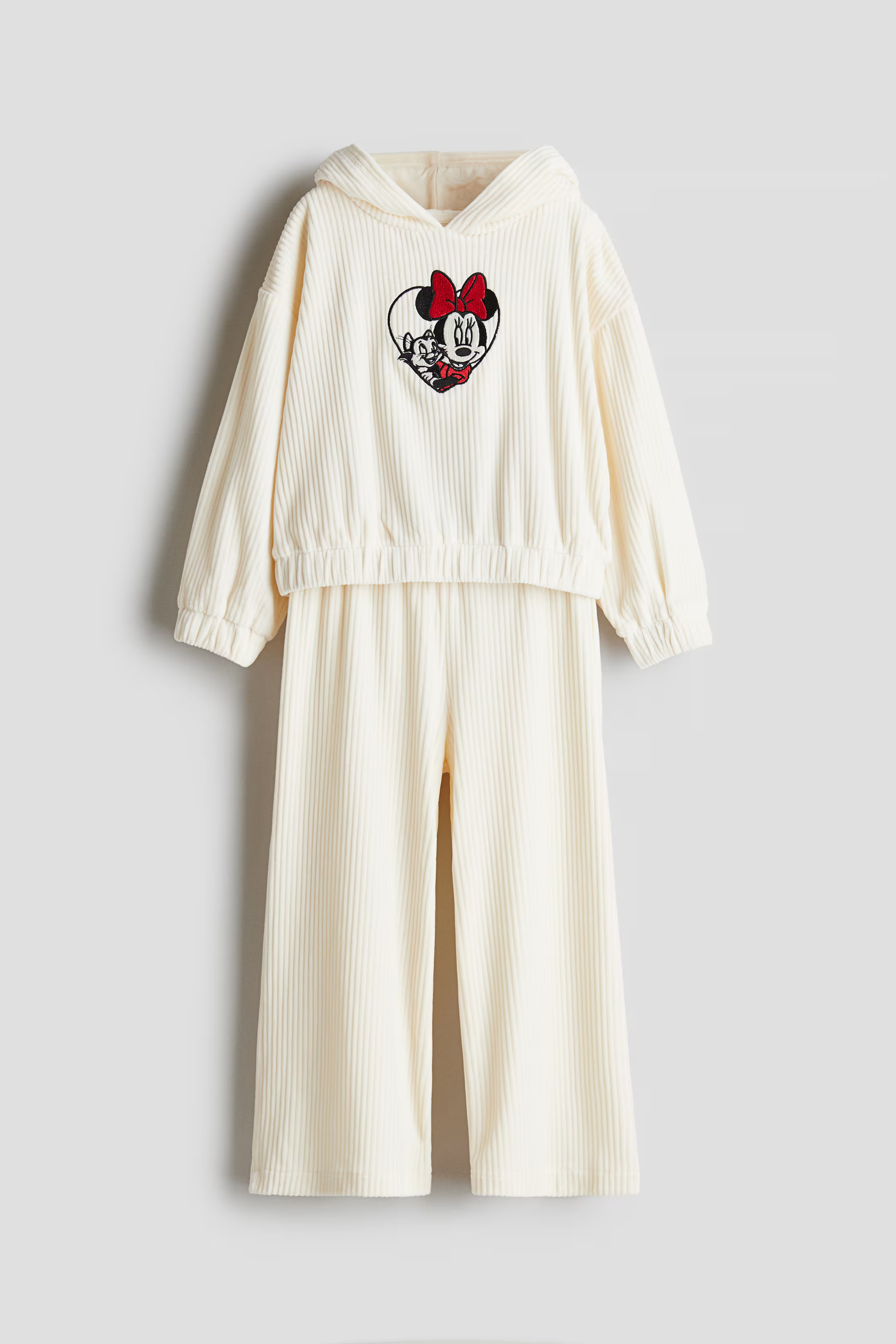 2-piece Hoodie and Joggers Set - Cream/Minnie Mouse - Kids | H&M US | H&M (US + CA)