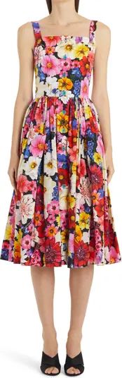 Dolce&Gabbana Floral Print Cotton Poplin Sundress | Nordstrom | Nordstrom