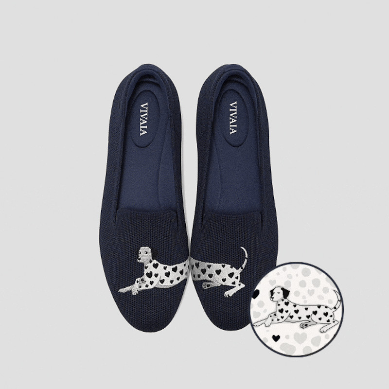 Round-Toe Embroidered Loafers (Audrey) | VIVAIA
