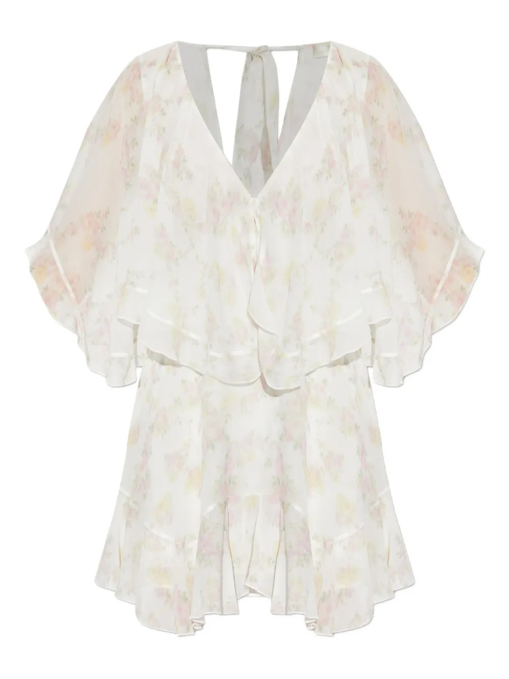 LoveShackFancy Avaline ruffled floral-print dress - White | Farfetch Global