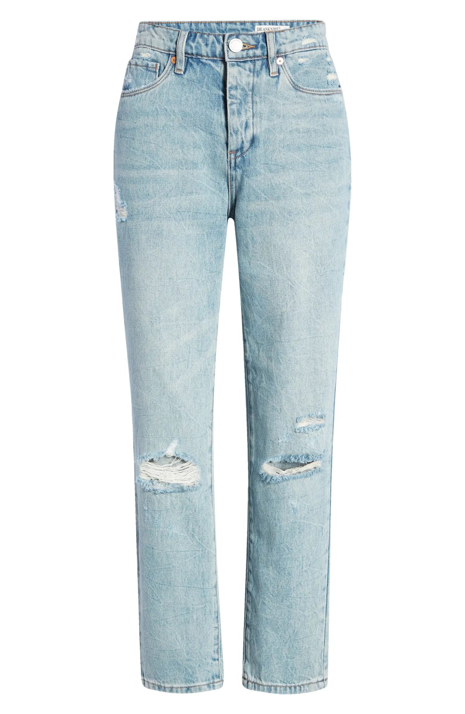 BLANKNYC The Madison Sustainable Ripped Knee Crop Jeans | Nordstrom | Nordstrom