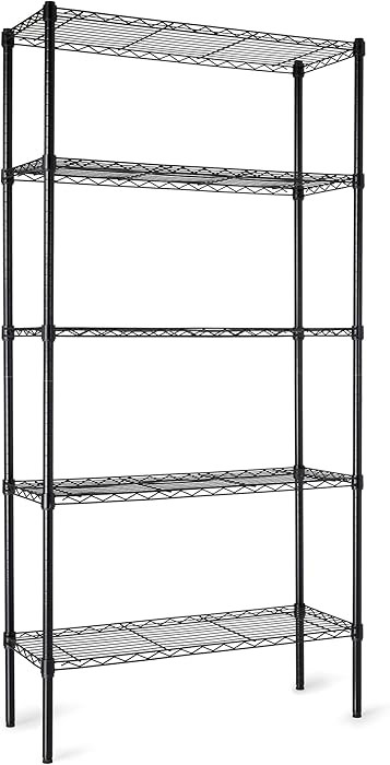 Amazon Basics 5-Shelf Steel Wire Rack Storage, 36" L x 14" W x 72" H, Black | Amazon (US)
