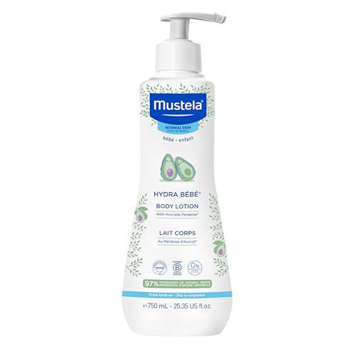 Mustela Hydra Bebe Body Lotion - Daily Moisturizing Baby Lotion with Natural Avocado, Jojoba & Sunflower Oil – 25.35 fl. oz. | Amazon (US)