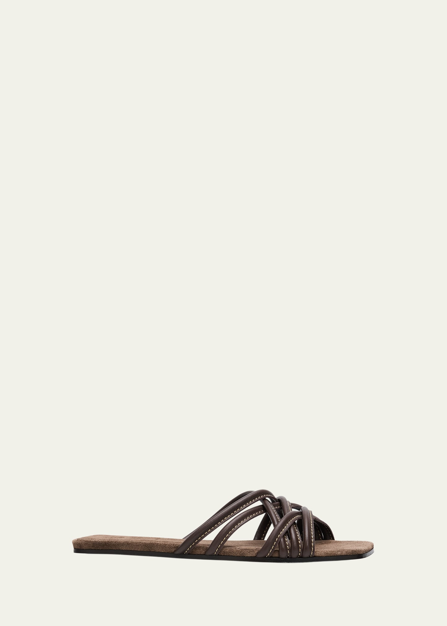 Brunello Cucinelli Leather Strappy Slide Sandals | Bergdorf Goodman