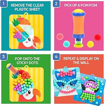 Educational Insights Pom Pom Kit - Arts and Crafts for Kids, Mess Free Crafting Supplies & Projec... | Amazon (US)