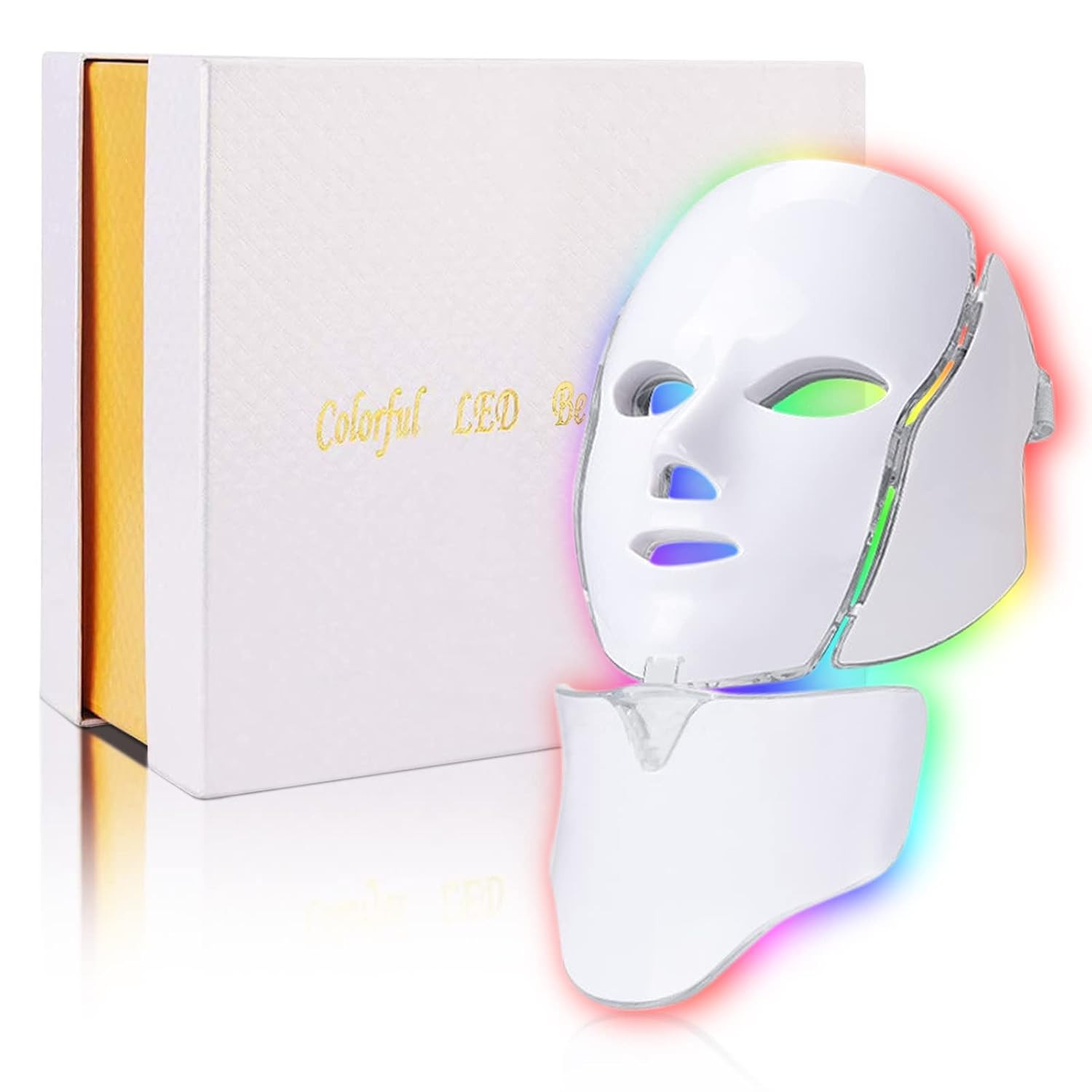 Houzzi 7 Color Led Face Mask Blue Light Therapy Red Light Therapy Skin Rejuvenation Facial Skin C... | Amazon (US)