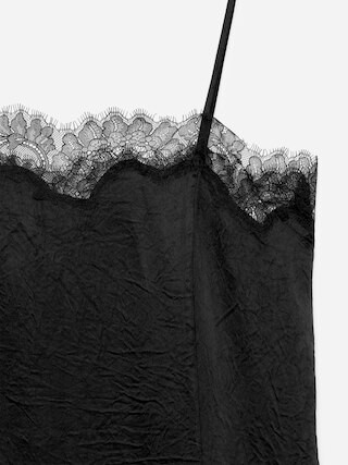 Lace-Trimmed Slip Dress – Black – Women – ARKET GB | Arket UK