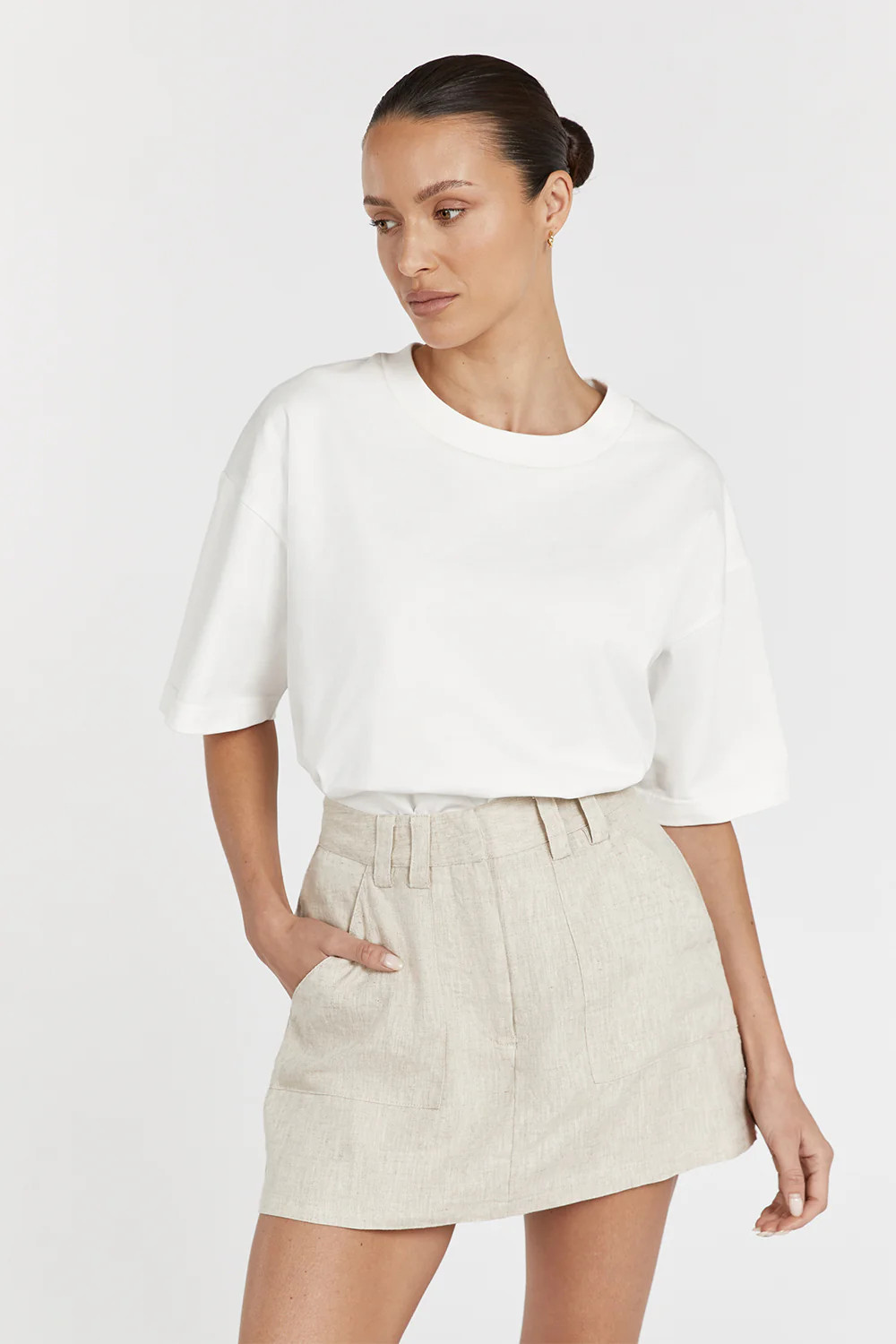 EVA NATURAL LINEN SKORT | DISSH