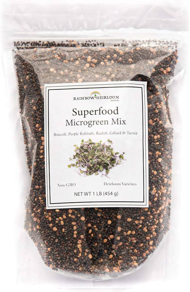 Superfood Microgreen Seeds Mix | for Microgreens Growing Trays | 1 LB | Heirloom Non GMO Purple K... | Amazon (US)