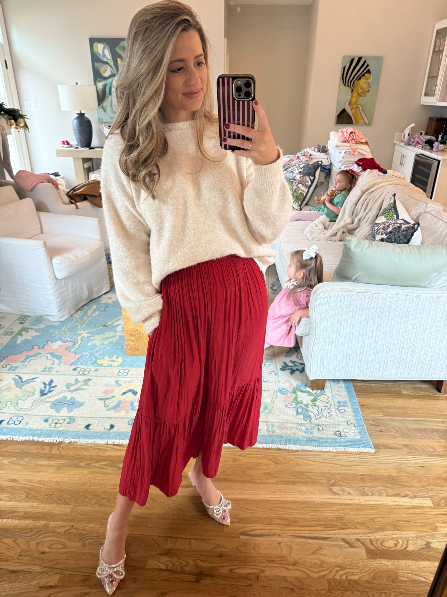 I love this holiday look and got so many Qs on it, but I got all these pieces a long time ago. Similar products are linked to get a very similar look! #holiday #outfit #holidayoutfit #holidayfashion 

#LTKHoliday