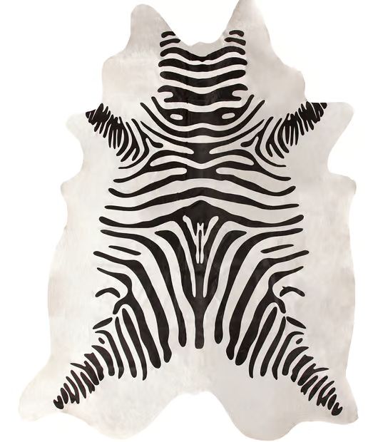 White Zebra Cowhide 5' x 7' Area Rug | Rugs USA