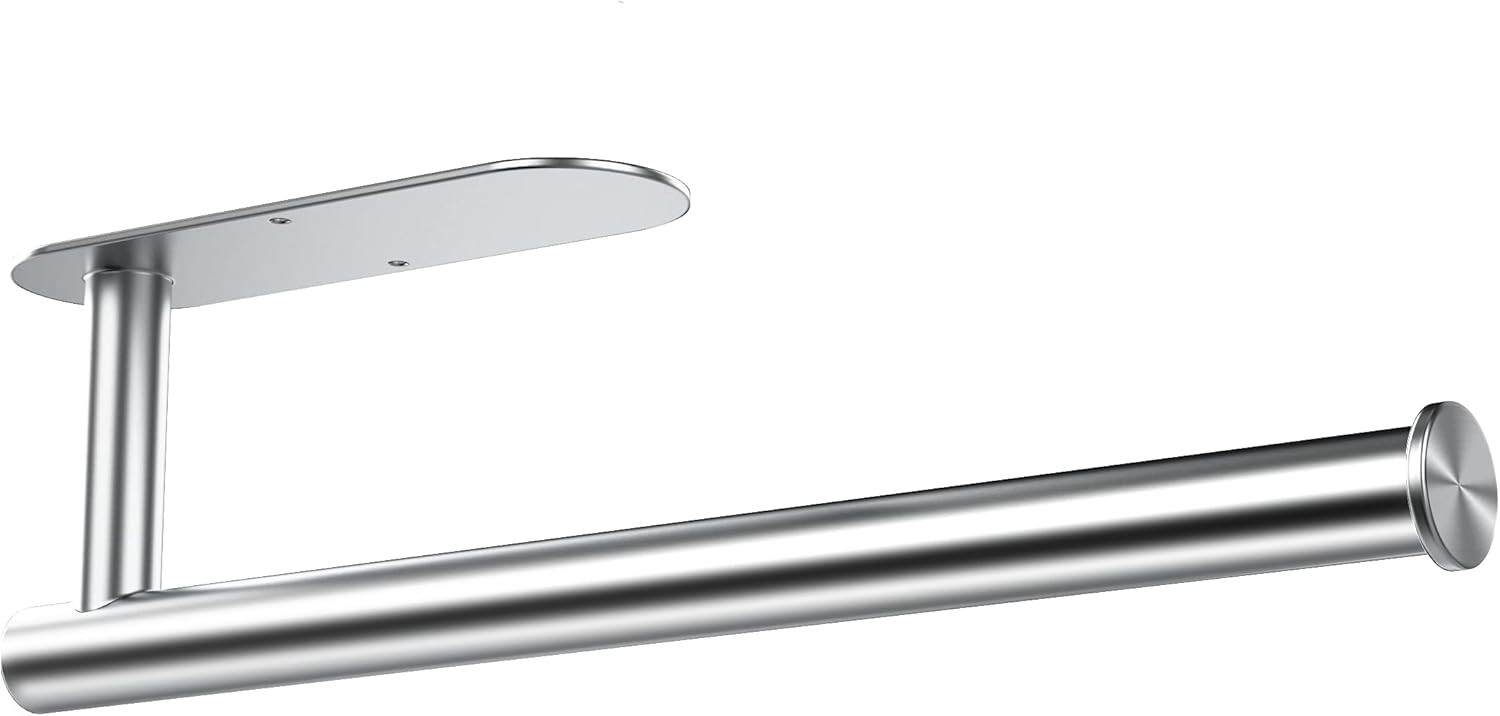 Paper Towel Holder Wall Mount-Adhesive or Drilling Stainless Steel Paper Towel Holder Under Cabin... | Amazon (US)