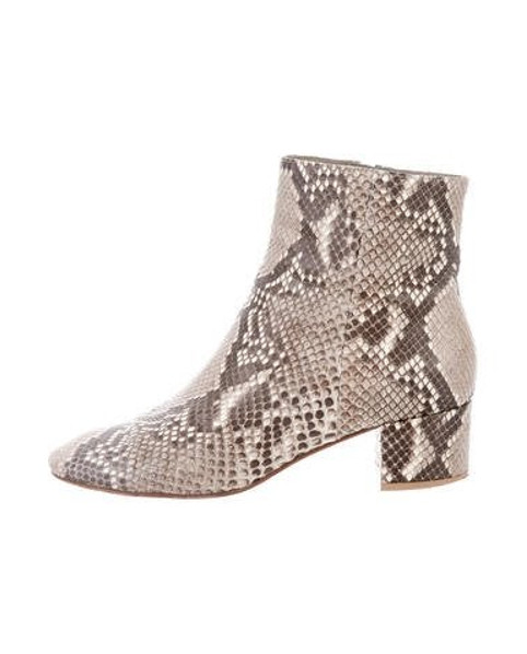 Gianvito Rossi Snakeskin Ankle Boots Grey | The RealReal