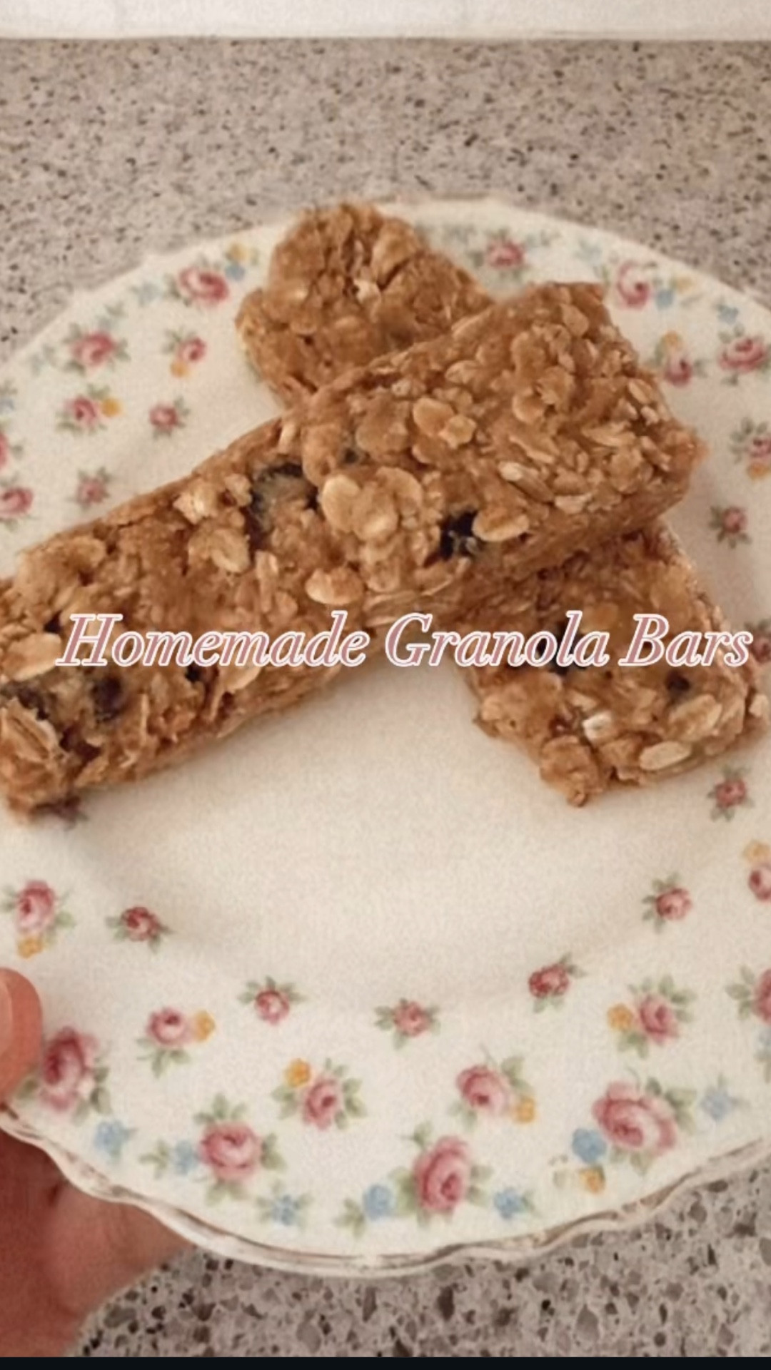 Granola bar recipe 

2 1/2 cup rolled oats 
1/3 cup chocolate chips 
1/4 ground cinnamon 
1/2 tsp salt 
1 tsp vanilla extract 
2/3 cup honey 
1 cup peanut butter 

Mix together. And then can either use granola molds or a 9x9 pan and put in the fridge to set and then pull out in about an hour. If you don’t use the mold, cut to size and store. I wrap mine individually with unbleached parchment paper and store air tight container in the fridge. 

#LTKHome #LTKFindsUnder50 #LTKFamily