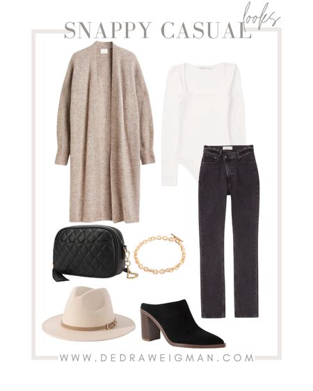 Fall outfit idea! Pair a long cardigan with jeans, bodysuit & boot mules! Top it off with a rancher hat! 

#ltkfall #ltkfalloutfit #falloutfit #casualoutfit 

#LTKSeasonal #LTKunder100 #LTKstyletip