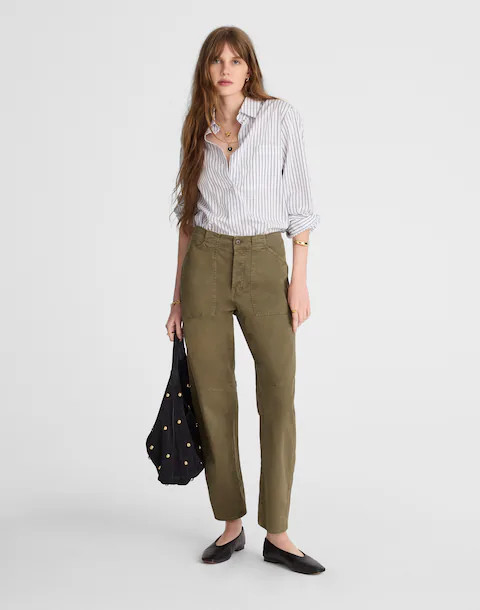 The Darted Barrel-Leg Utility Pant | Madewell | Madewell