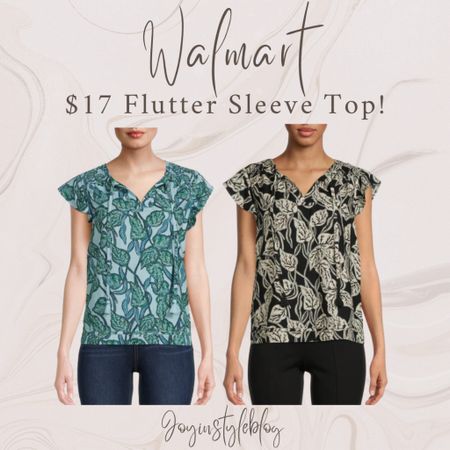 $17 Walmart Time and Tru Women's Flutter Sleeve Top / work top / work outfit / workwear / dressy top 

#LTKover40 #LTKfindsunder50 #LTKstyletip