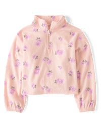 Girls Print Microfleece Half Zip Pullover - pink | The Children's Place