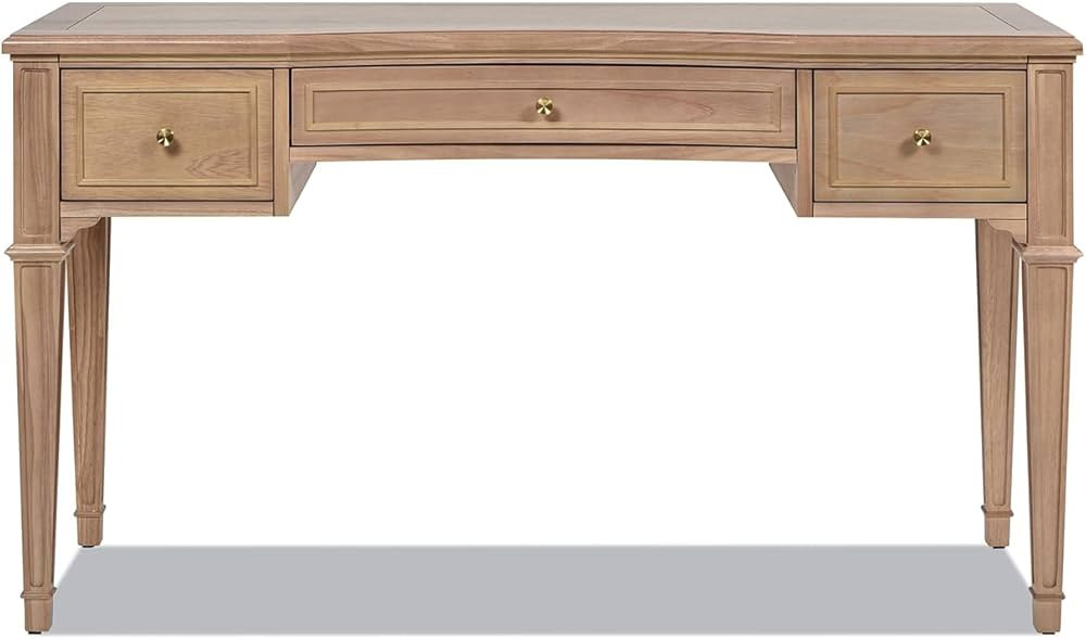 Jennifer Taylor Home JTH Luxe Dauphin 55" 3-Drawer Wood Executive Desk, Natural Brown Wood | Amazon (US)