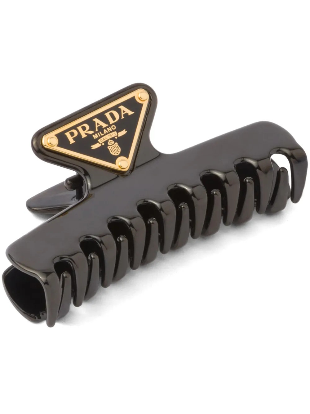 Prada triangle-logo Claw Clip | Black | FARFETCH UK | Farfetch Global
