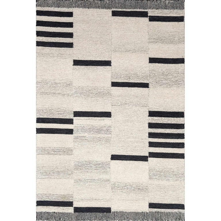 BoutiqueRugs Aibonito Hand Tufted Wool Natural Fiber Soft Large Area Rug - Modern Broken Stripe C... | Walmart (US)