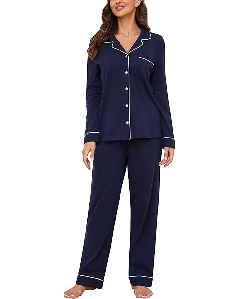 Amazon Essentials Women's Pyjama Set, Cotton Modal Long-Sleeve Shirt and Long Trousers | Amazon (DE)
