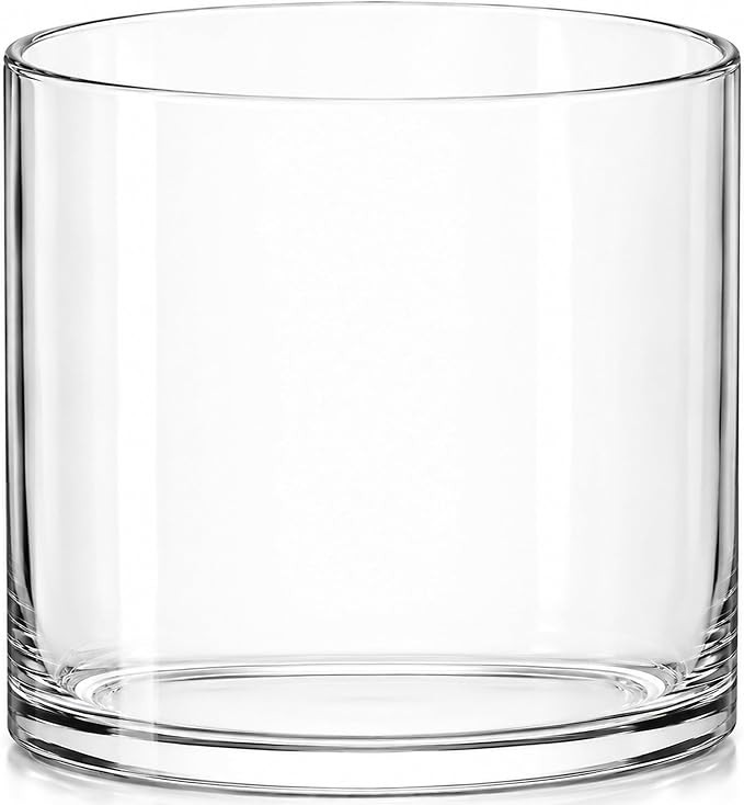 Royal Imports Flower Glass Vase Decorative Centerpiece for Home or Wedding - Cylinder Shape (8" W... | Amazon (US)