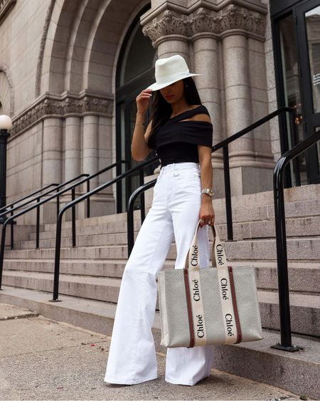 Spring outfit ideas
Similar agolde bodysuit
White flared jeans
Chloe woody tote
Rag & bone panama hat 

#LTKSeasonal #LTKstyletip #LTKtravel