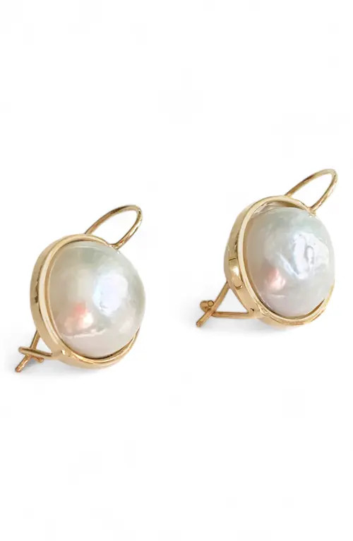 Leslie Paige Cultured Pearl Drop Earrings in Yellow Gold/Pearl at Nordstrom | Nordstrom
