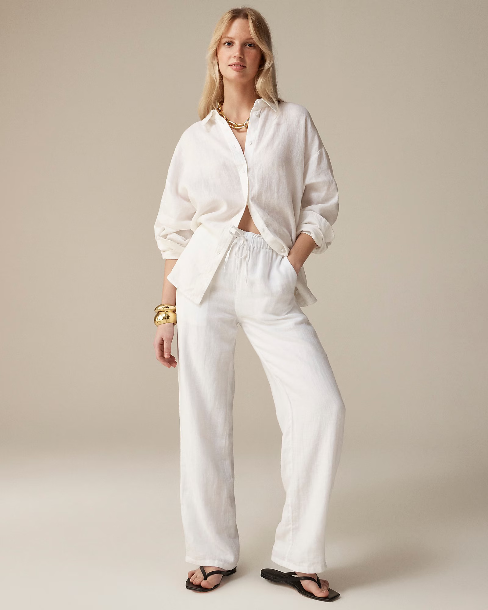 Soleil pant in linen | J. Crew US