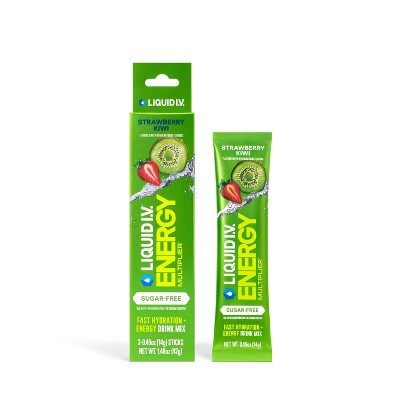 Liquid I.V. Sugar Free Energy Multiplier - Strawberry Kiwi - 3ct: Powdered Electrolyte Drinks, Caffeinated | Target
