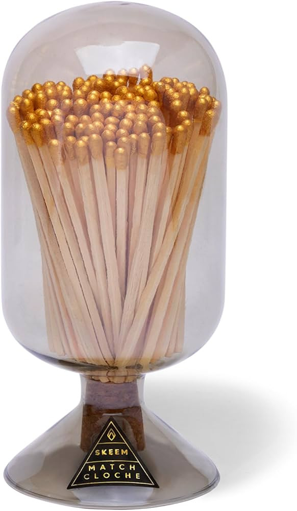 Amazon.com: Skeem Glass Match Cloche with Striker - Smoke - Includes 120 Small Match Sticks - Per... | Amazon (US)