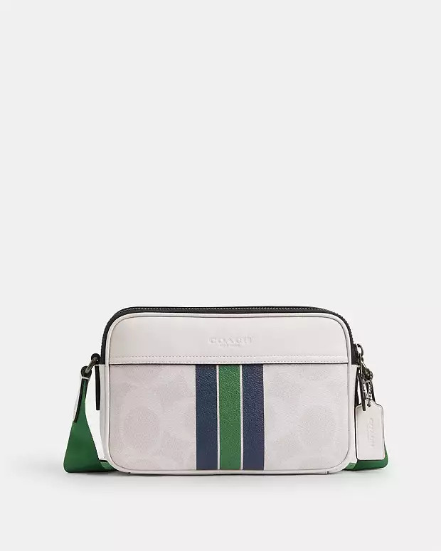 Graham Crossbody Bag In Signature Canvas With Varsity Stripe | Coach Outlet US