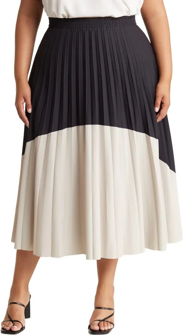 Colorblock Pleated A-Line Skirt | Nordstrom Rack