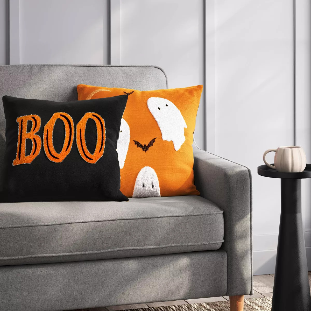 16" Square Halloween Reversible Throw Pillow Boo - Hyde & EEK! Boutique™: Indoor/Outdoor | Target