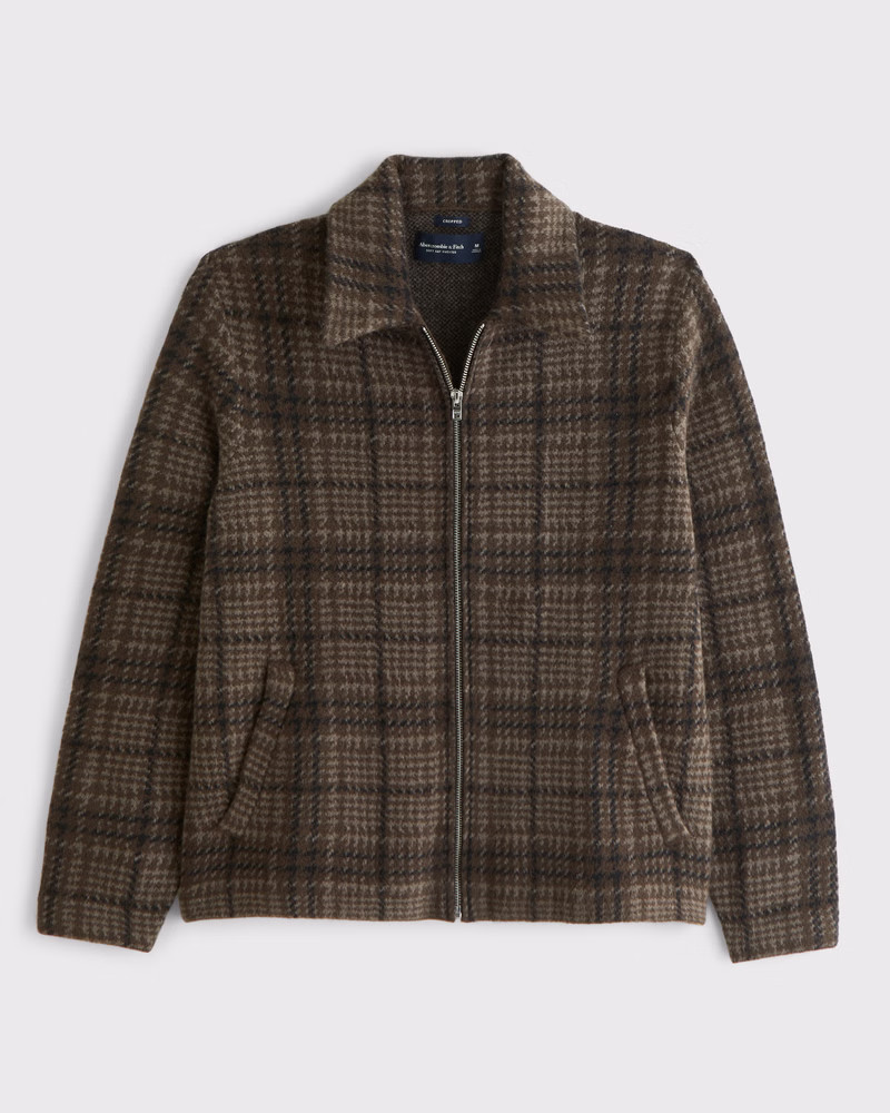 Cropped Sweater Shirt Jacket | Abercrombie & Fitch (US)